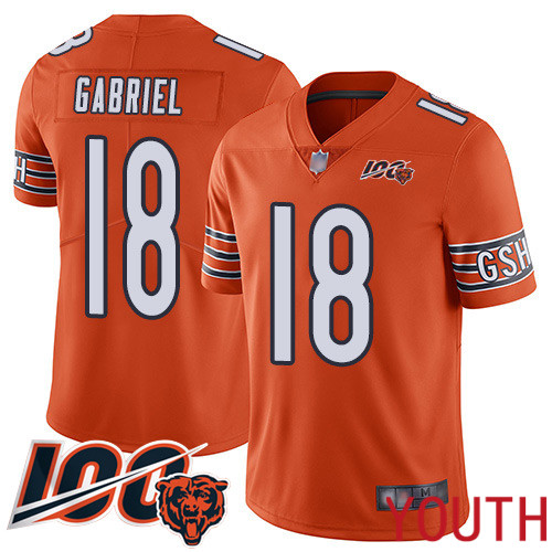 Chicago Bears Limited Orange Youth Taylor Gabriel Alternate Jersey NFL Football #18 100th Season